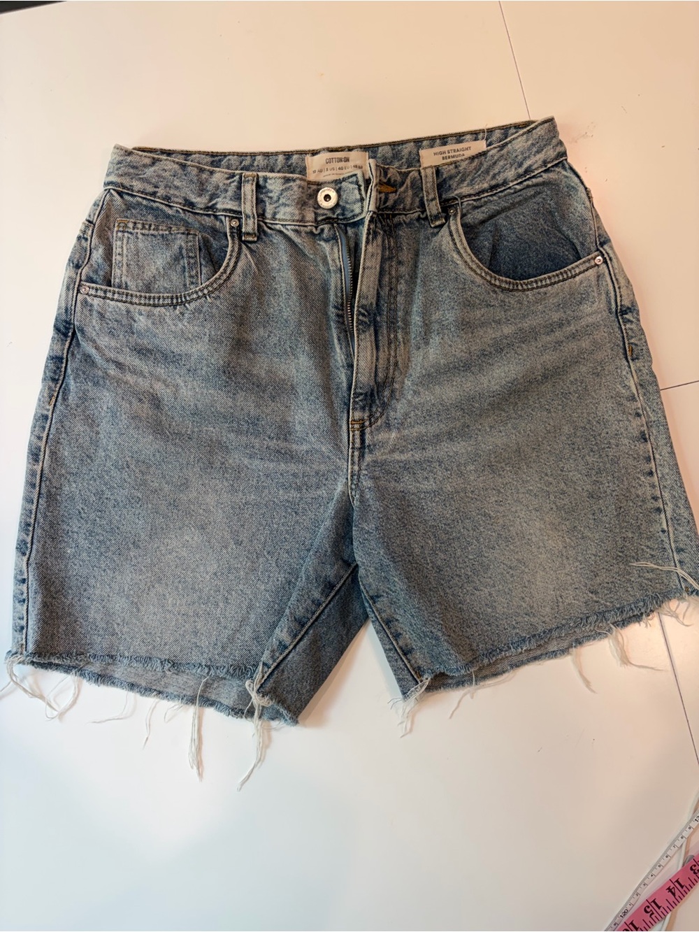 Cotton On Light Wash High-Waist Denim Shorts